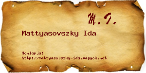 Mattyasovszky Ida névjegykártya